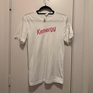 Barbie’s ‘Kenergy’ Graphic Small Shirt White Pink Text Unisex Streetwear NWOT